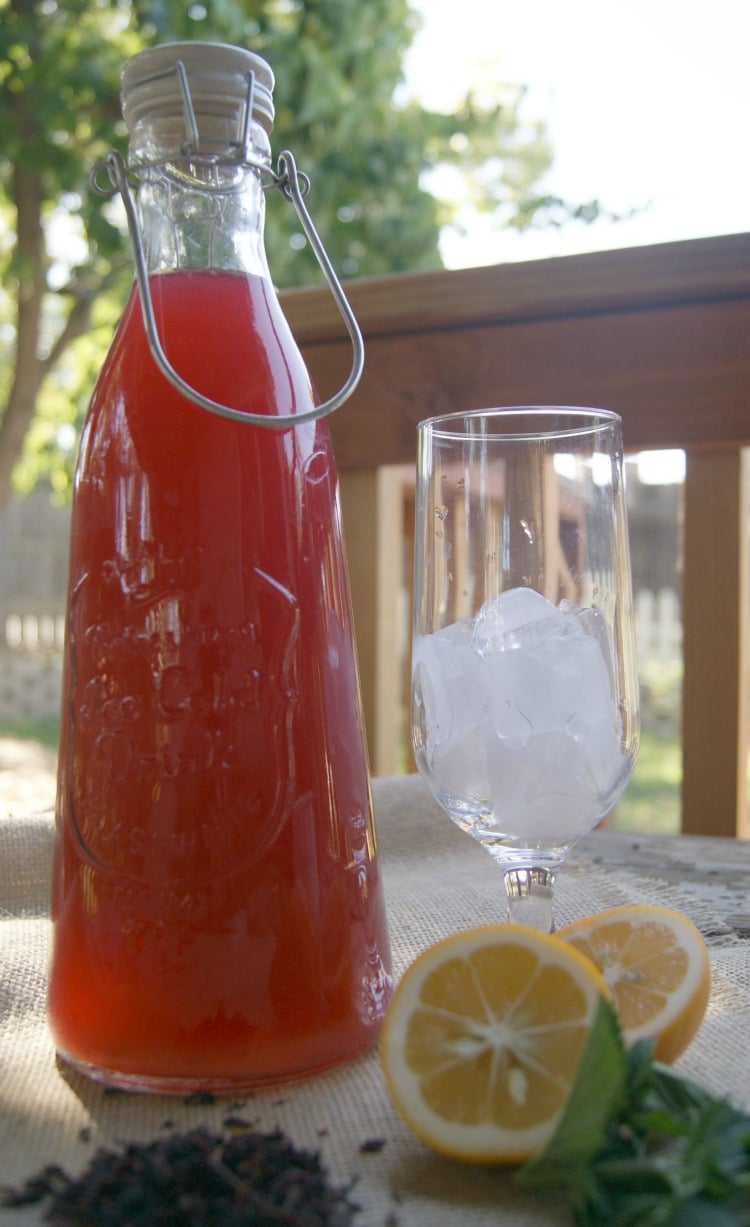 Real Food Punch - made with Vitamin C rich hibiscus, sweetened with honey and a touch of lemon. It's a great alternative to corn syrup drinks on the market. 