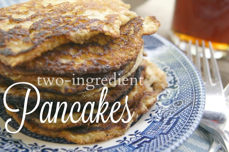 Banana & Egg Pancakes - simple to make with only TWO ingredients and completely #grainfree. #paleo #GAPS #whole30