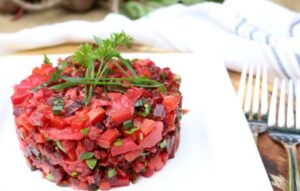 Nourishing Beet Root Vegetable Salad - great for picnics and can be made days in advance. Full of probiotics and nutrition.
