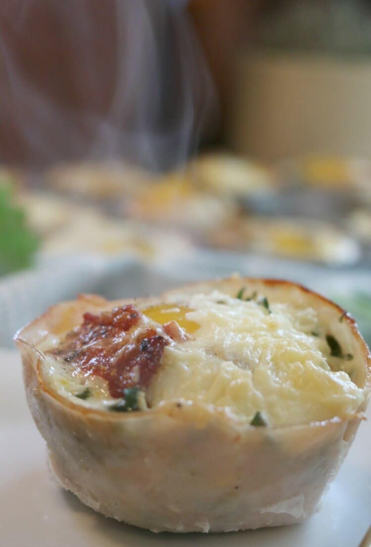 Breakfast Kale Egg Cups with Parmesan and Sun Dried Tomatoes - Great as a quick grab-n-go breakfast (from the freezer) or a nice staple at a relaxing brunch. Click to find this easy recipe!