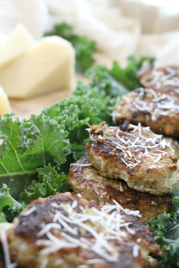 Parmesan and Kale Turkey Meatlets - cross between meatballs and cutlets, these savory morsels will make a great meal, snack or even breakfast!