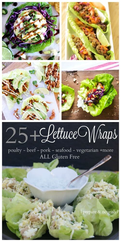25+ Gluten Free Lettuce Wraps - perfect for a light meal or appetizer! Click to see this delicious collection! 