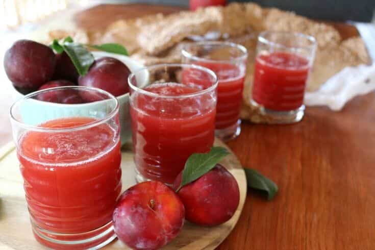 Plum Nectar Drink - made with real food ingredients and lightly sweetened with maple syrup (optional). 