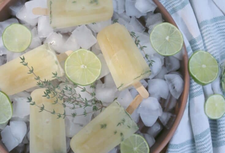 Honey-Sweetened Thyme and Lime Popsicles - a refreshing treat that creates the perfect blend of thyme and lime together with NO refined sugar. 