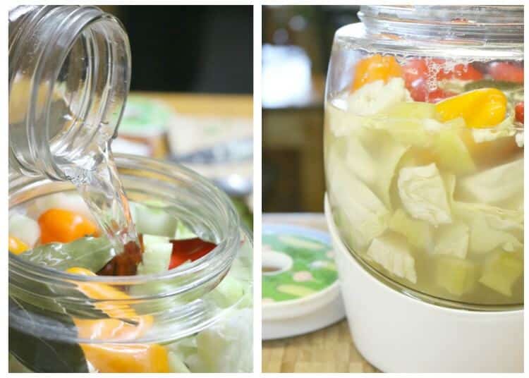 Easy Fermented Vegetable Medley - coarsely chopped veggies are fermented in unrefined salted brine.